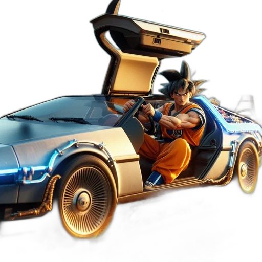 car, concept art, 3d render, cyberpunk transparent PNG cut-out