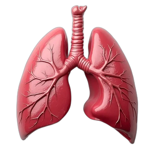 lungs, one, section, showing transparent PNG cut-out