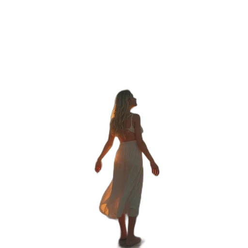 dress, robot, creature, staff transparent PNG cut-out