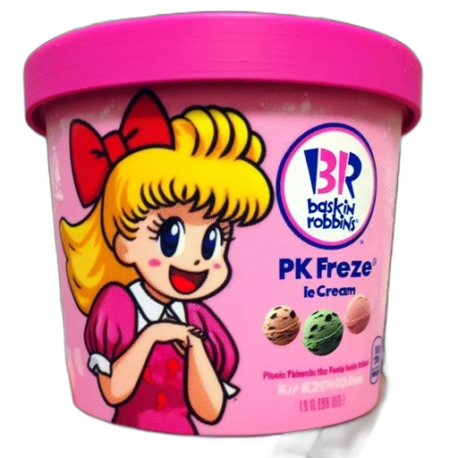 food, vaporwave, cartoon, 3d render transparent PNG cut-out