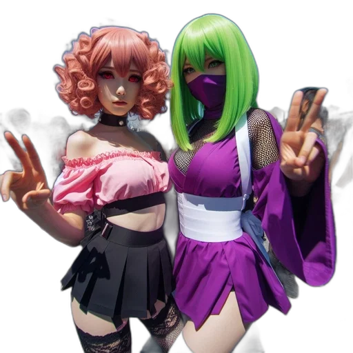vaporwave, concept art, cyberpunk, anime transparent PNG cut-out
