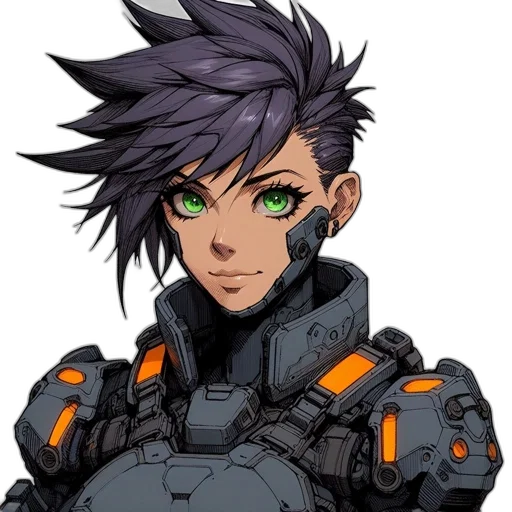 robot, face, weapon, cyberpunk transparent PNG cut-out