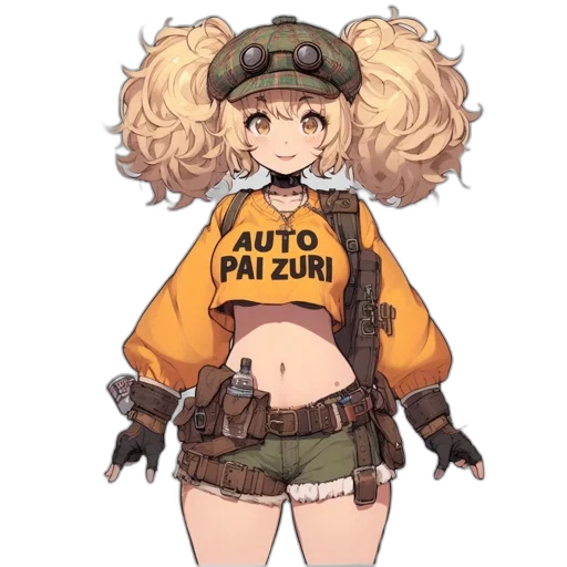 weapon, jacket, staff, hat transparent PNG cut-out