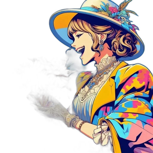 dress, staff, hat, fantasy art transparent PNG cut-out