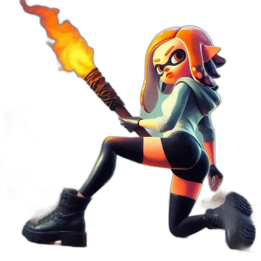 weapon, staff, jacket, concept art transparent PNG cut-out