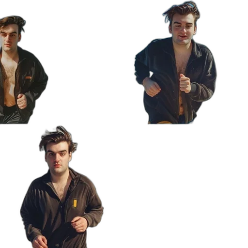 jacket, hair, concept art, 3d render transparent PNG cut-out
