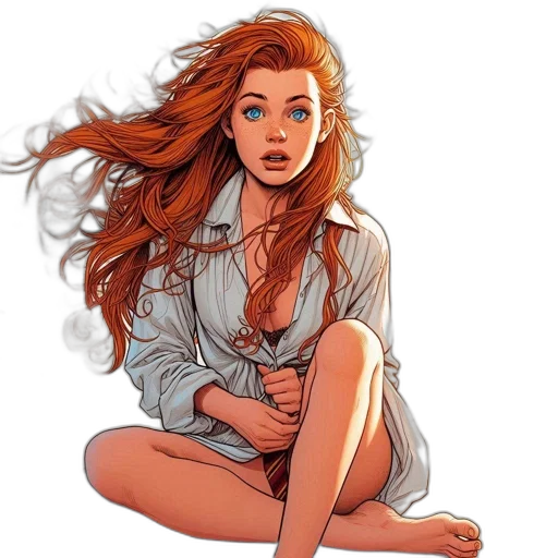 comic book art, concept art, cartoon, fantasy art transparent PNG cut-out