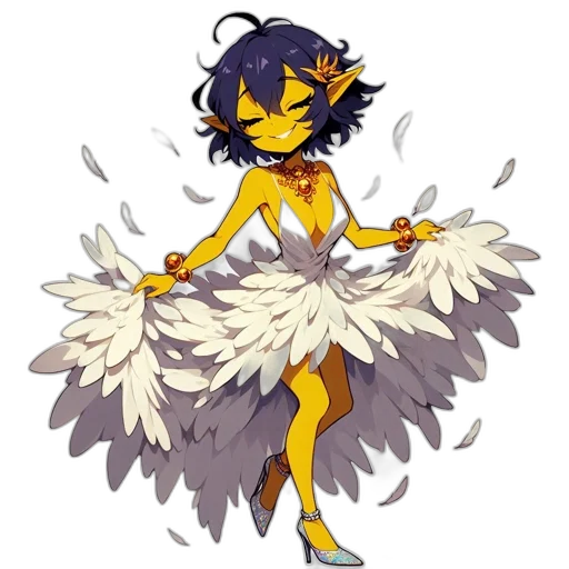 dress, staff, creature, flower transparent PNG cut-out