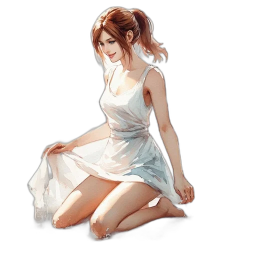 dress, jewelry, concept art, oil painting transparent PNG cut-out