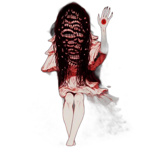 dress, hair, creature, mask transparent PNG cut-out