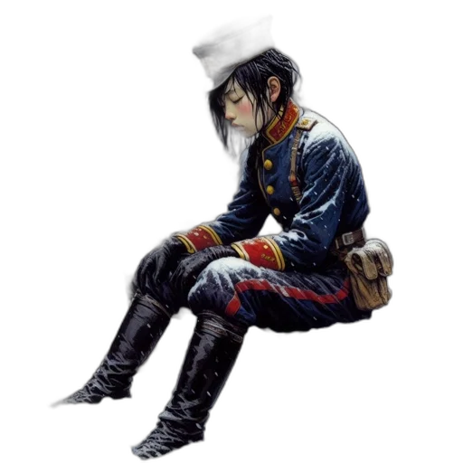jacket, hat, staff, crown transparent PNG cut-out