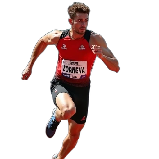 male, track, athlete, pictured transparent PNG cut-out