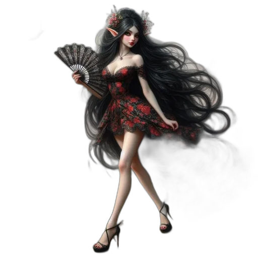 dress, hair, fantasy art, concept art transparent PNG cut-out