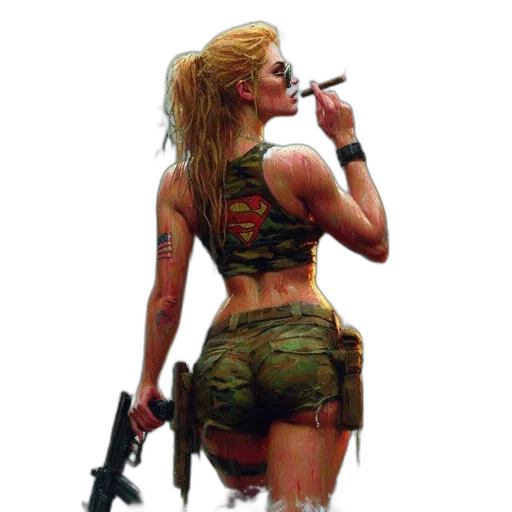 weapon, jacket, staff, dress transparent PNG cut-out