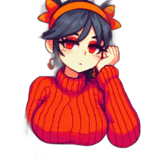 hat, pixel art, anime, watercolor transparent PNG cut-out