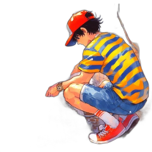 hat, shoes, creature, watercolor transparent PNG cut-out