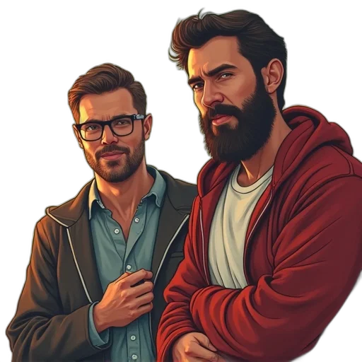 jacket, face, concept art, pixel art transparent PNG cut-out