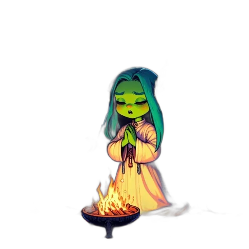 staff, mask, creature, dress transparent PNG cut-out