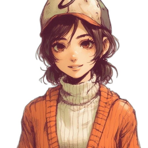 hat, face, staff, jacket transparent PNG cut-out
