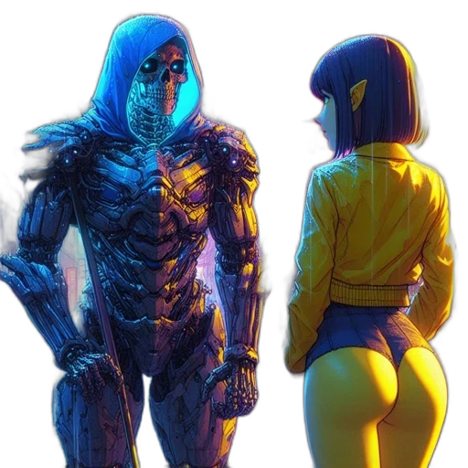 robot, jacket, concept art, comic book art transparent PNG cut-out