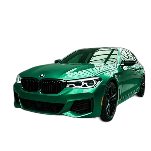 car, 3d render, photorealistic, green transparent PNG cut-out