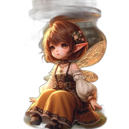 dress, staff, dragon, creature transparent PNG cut-out