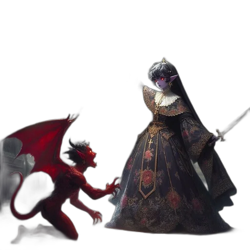 dragon, sword, creature, staff transparent PNG cut-out