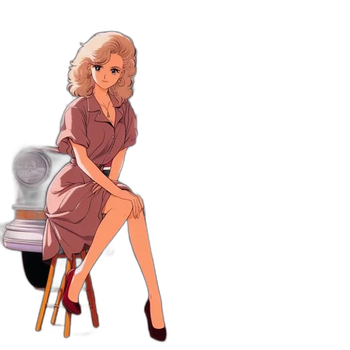 dress, staff, cartoon, pixel art transparent PNG cut-out