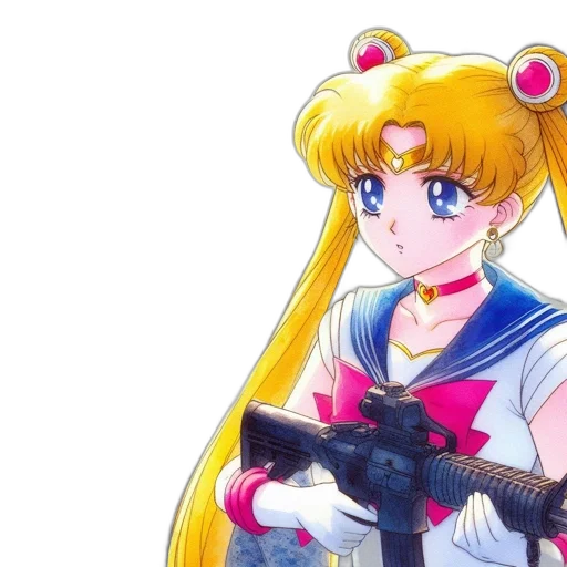 weapon, vaporwave, anime, pixel art transparent PNG cut-out