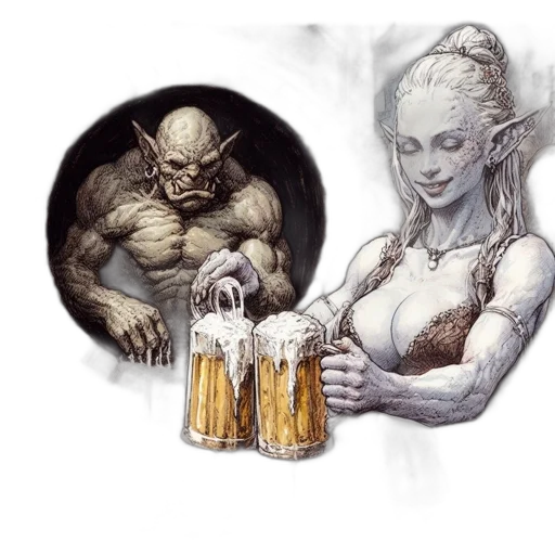 fantasy art, concept art, pixel art, comic book art transparent PNG cut-out