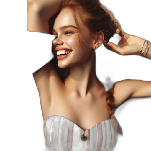 dress, jewelry, hair, face transparent PNG cut-out