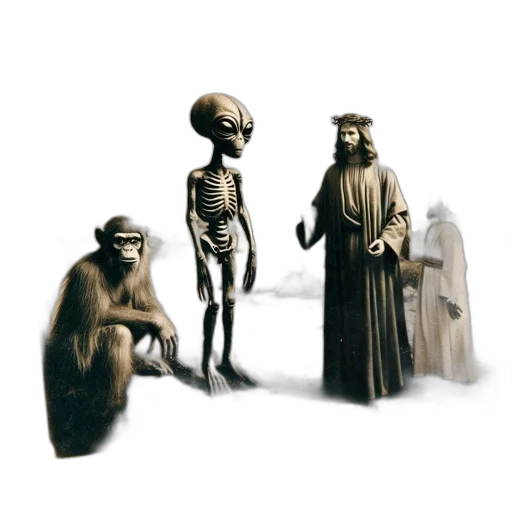 creature, mask, concept art, 3d render transparent PNG cut-out