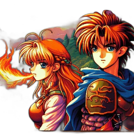 anime, fantasy art, concept art, pixel art transparent PNG cut-out