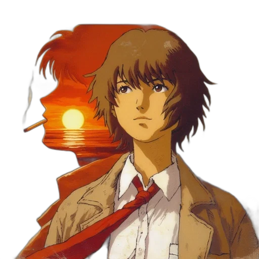 face, jacket, mask, anime transparent PNG cut-out