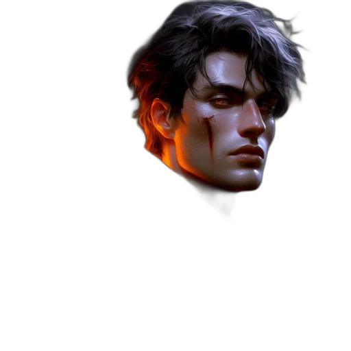face, mask, jacket, hair transparent PNG cut-out