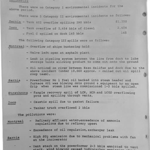document, titled, refineries, lists transparent PNG cut-out