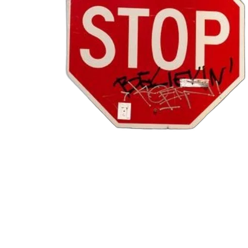 photorealistic, stop, sign, graffiti transparent PNG cut-out