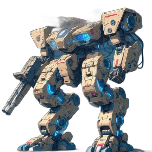 robot, weapon, concept art, pixel art transparent PNG cut-out