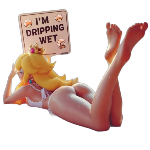 3d render, underwater, princess, peach transparent PNG cut-out
