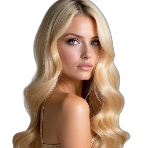 hair, crown, dress, photorealistic transparent PNG cut-out