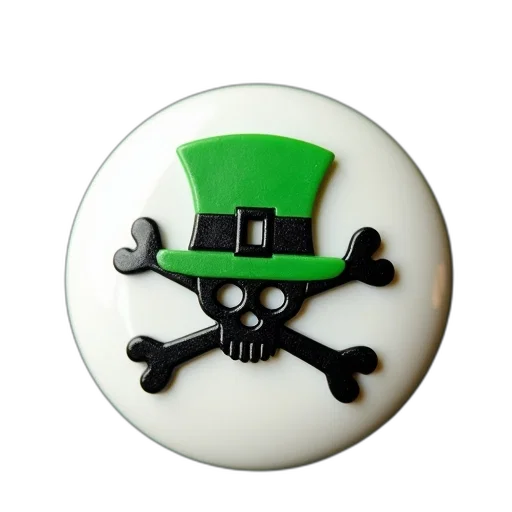 green, white, button, shamrock transparent PNG cut-out
