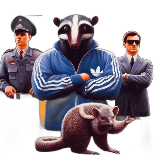 jacket, animal, mask, weapon transparent PNG cut-out