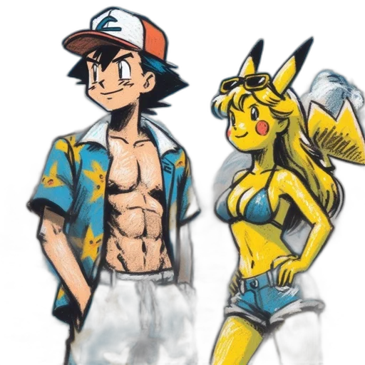 concept art, comic book art, watercolor, cartoon transparent PNG cut-out