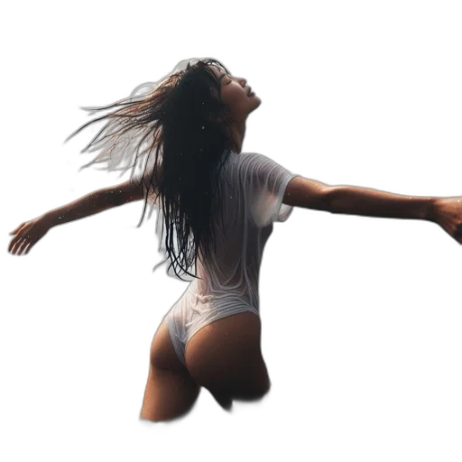 hair, dress, photorealistic, 3d render transparent PNG cut-out