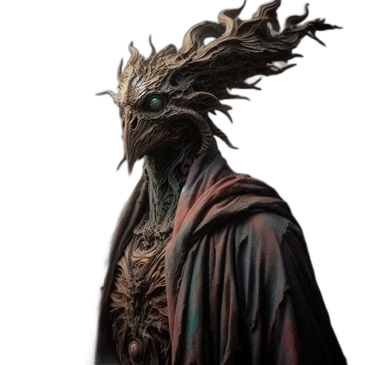 dragon, creature, mask, hair transparent PNG cut-out