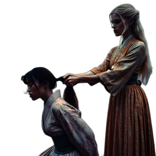 staff, hair, sword, crown transparent PNG cut-out