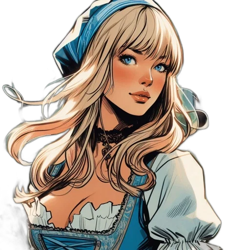 dress, comic book art, fantasy art, concept art transparent PNG cut-out