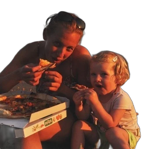 food, photorealistic, woman, child transparent PNG cut-out