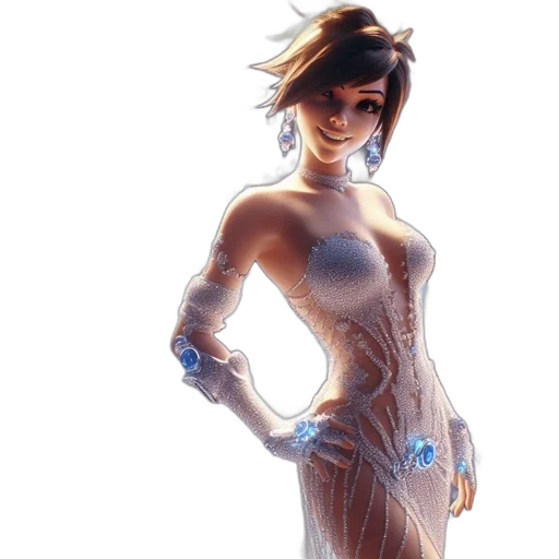 dress, robot, concept art, fantasy art transparent PNG cut-out