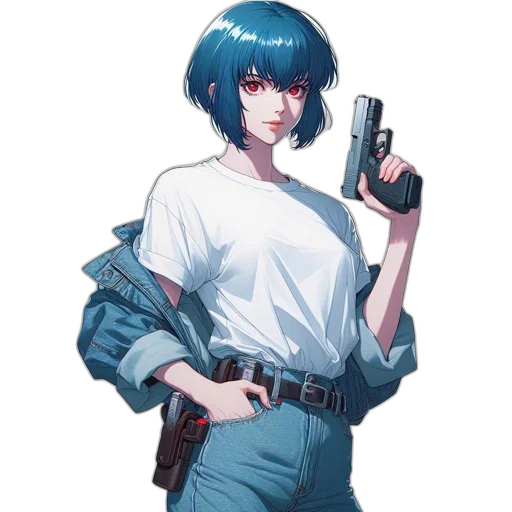 weapon, staff, jacket, robot transparent PNG cut-out